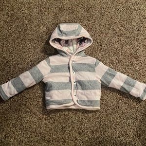 Pink striped Burt’s Bees Baby Jacket